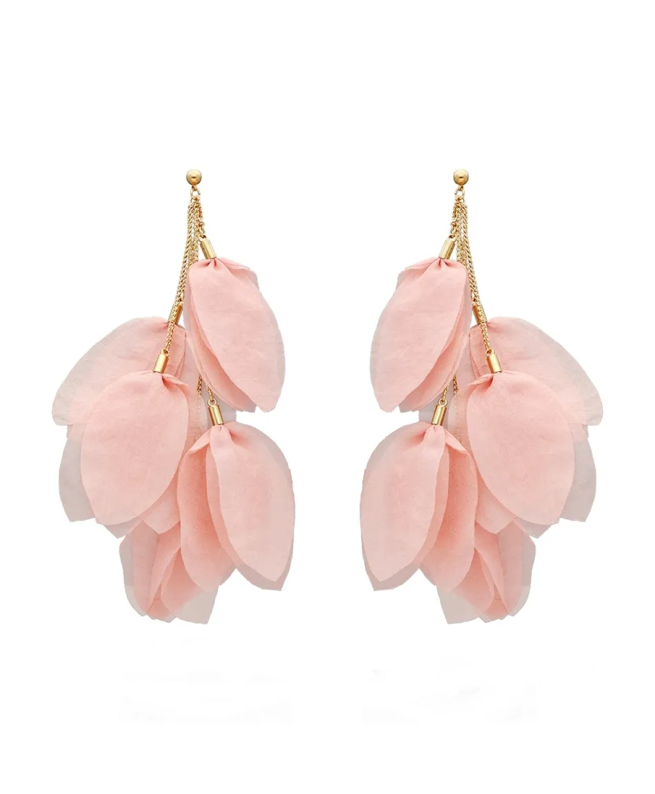 Kolczyki jedwabne płatki w kolorach