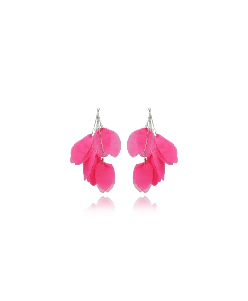 Kolczyki jedwabne płatki w kolorach