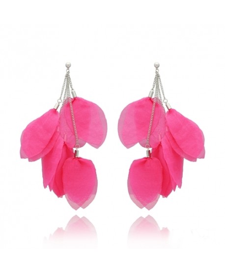 Kolczyki jedwabne płatki w kolorach