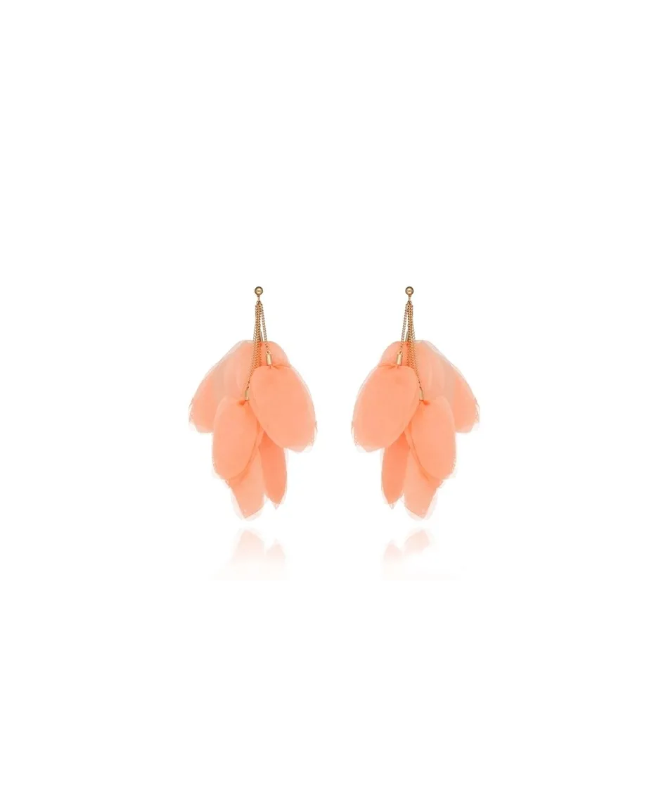 Kolczyki jedwabne płatki w kolorach