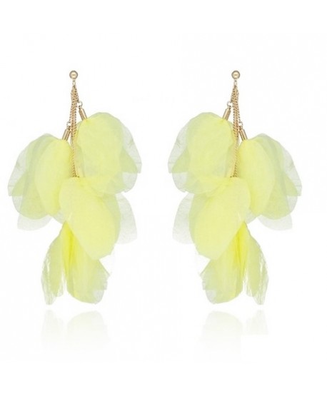 Kolczyki jedwabne płatki w kolorach