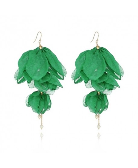 Kolczyki jedwabne płatki kolory