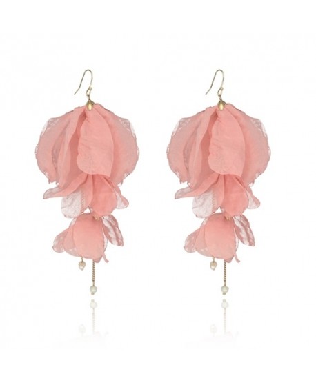 Kolczyki jedwabne płatki kolory