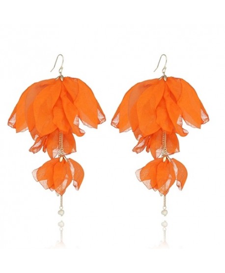 Kolczyki jedwabne płatki kolory