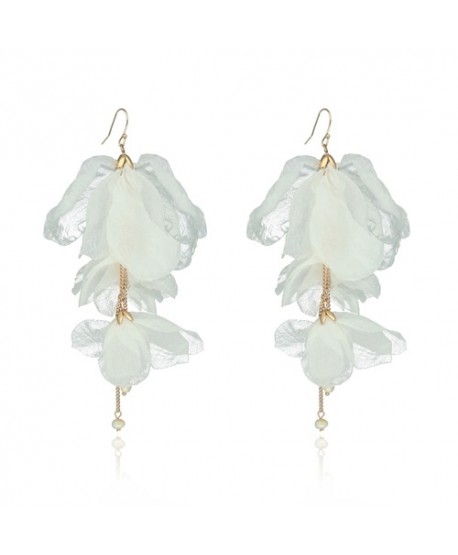 Kolczyki jedwabne płatki kolory