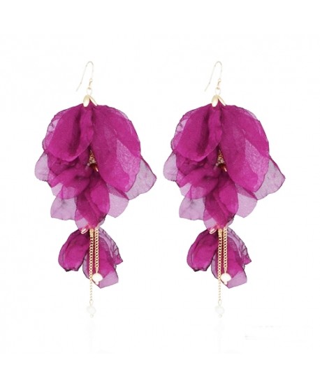 Kolczyki jedwabne płatki kolory