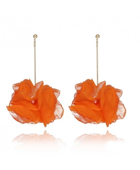 Kolczyki jedwabne na złotym łańcuszku w kolorach