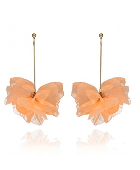 Kolczyki jedwabne na złotym łańcuszku w kolorach