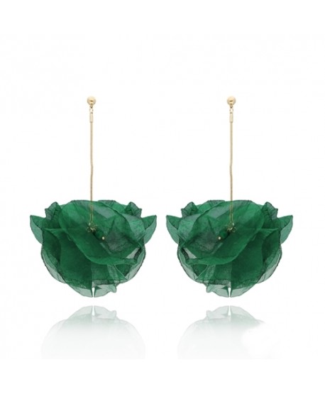 Kolczyki jedwabne na złotym łańcuszku w kolorach