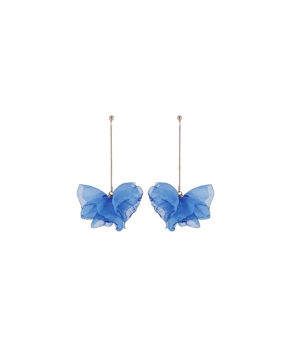 Kolczyki jedwabne na złotym łańcuszku w kolorach