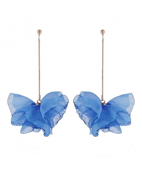 Kolczyki jedwabne na złotym łańcuszku w kolorach