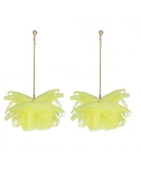 Kolczyki jedwabne na złotym łańcuszku w kolorach