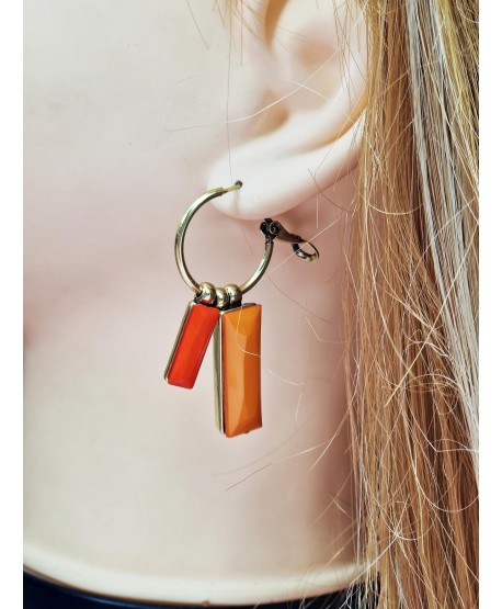 Kolczyki na kółeczku pomarańcz