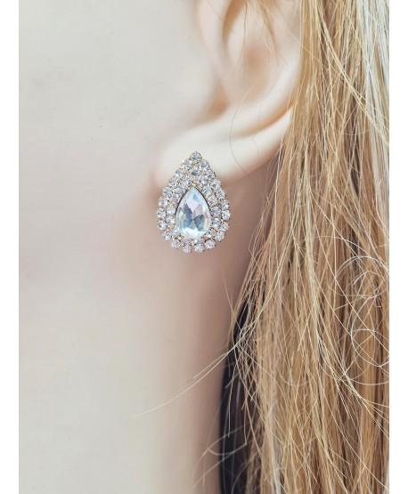 Kolczyki sztyfty złote łezki