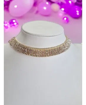 Chokery złote dżetowe różne wielkości