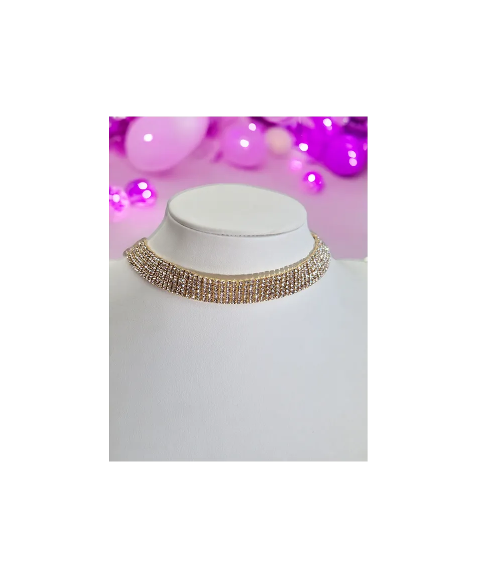 Chokery złote dżetowe różne wielkości