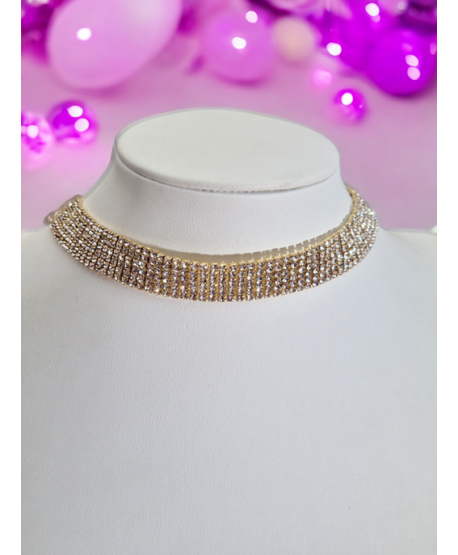 Chokery złote dżetowe różne wielkości