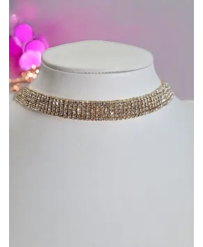 Chokery złote dżetowe różne wielkości