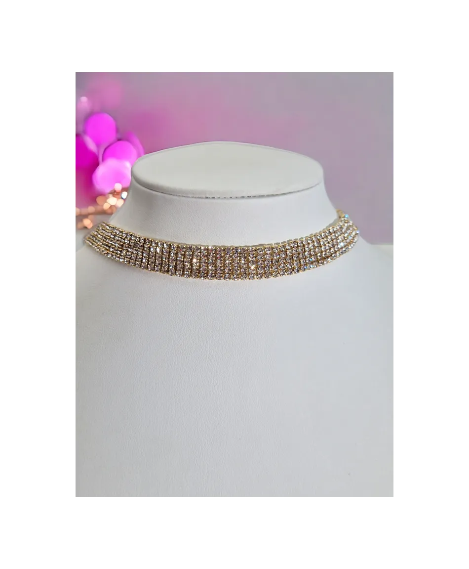 Chokery złote dżetowe różne wielkości