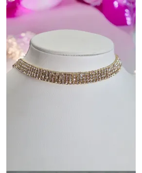 Chokery złote dżetowe różne wielkości