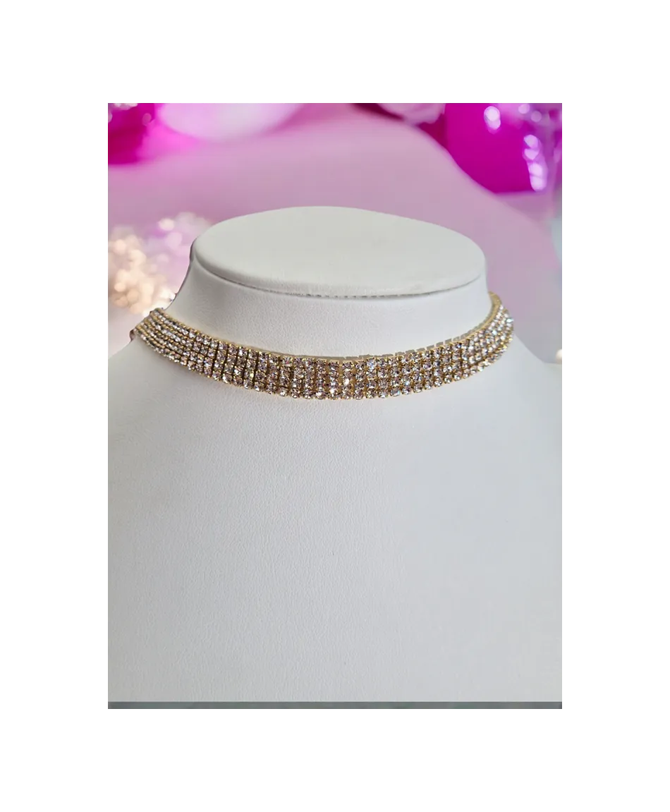 Chokery złote dżetowe różne wielkości