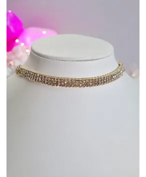 Chokery złote dżetowe różne wielkości