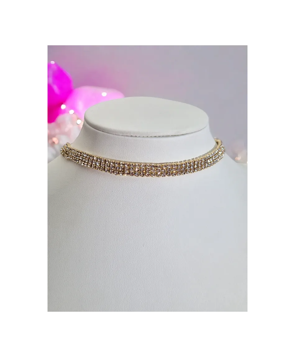 Chokery złote dżetowe różne wielkości