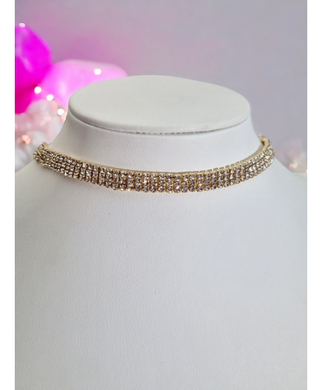 Chokery złote dżetowe różne wielkości