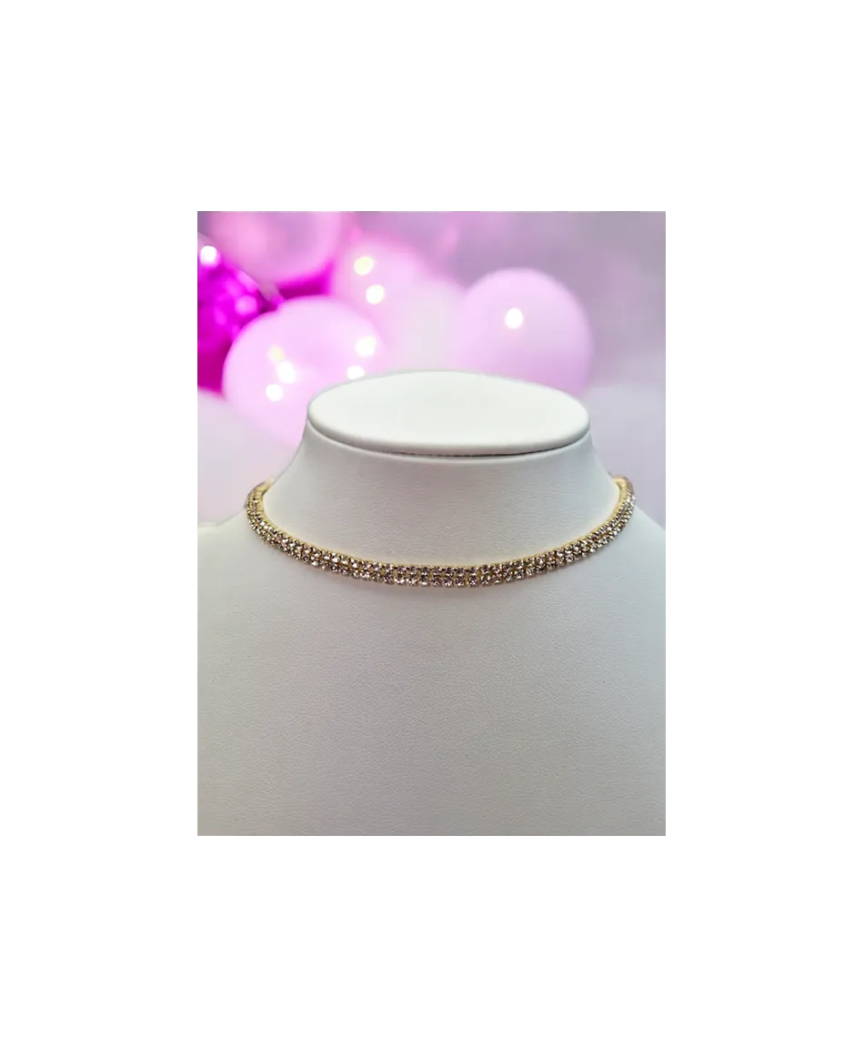 Chokery złote dżetowe różne wielkości