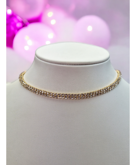 Chokery złote dżetowe różne wielkości