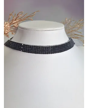 Chokery czarne dżetowe różne wielkości