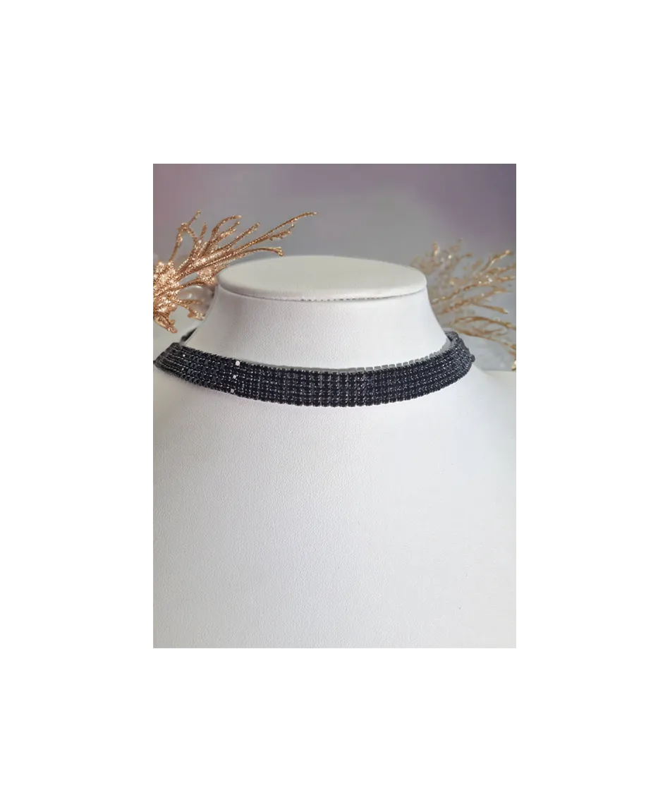 Chokery czarne dżetowe różne wielkości