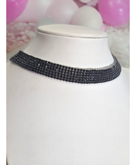 Chokery czarne dżetowe różne wielkości