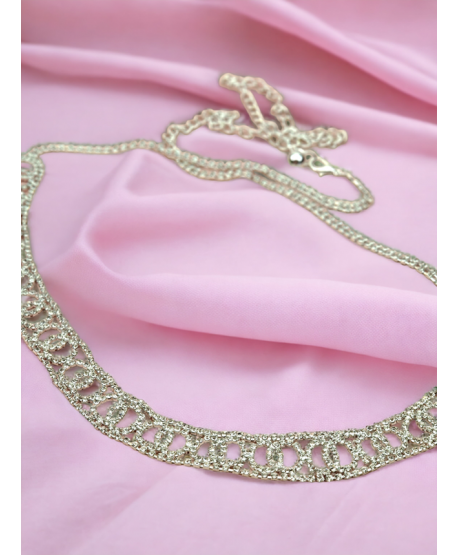 Pasek do sukienki cyrkoniowy srebrny