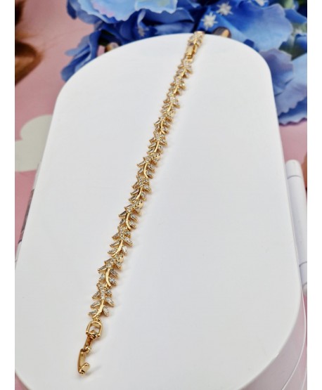 Bransoletka stal cyrkoniowe listeczki