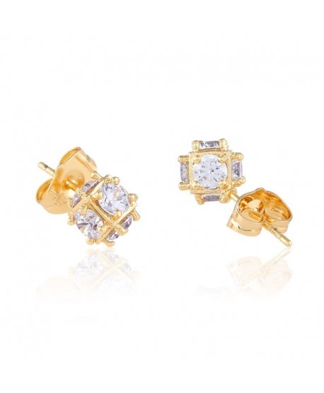 Kolczyki stal złote kryształkowe kuleczki