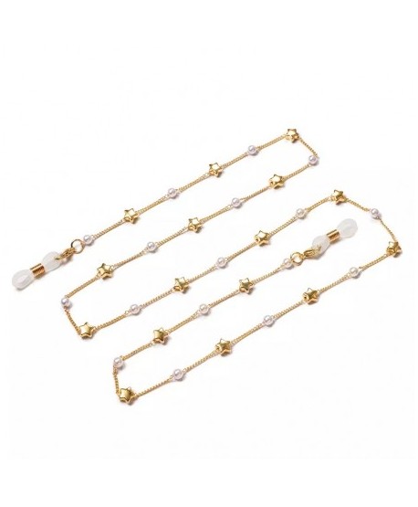 Łańcuszek do okularów z perełkami i gwiazdkami