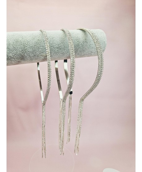 Oryginalna opaska srebrna z "kolczykami"