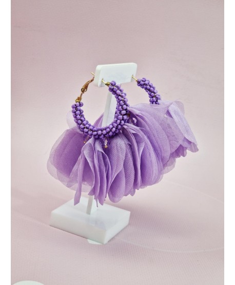 Kolczyki materiałowe na kole