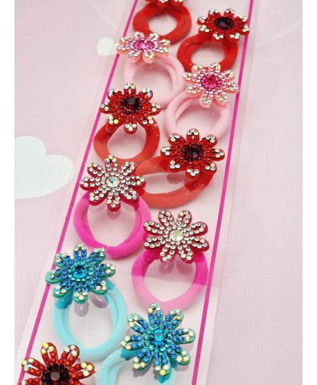 Gumeczki do włosów z błyszczącymi kwiatuszkami