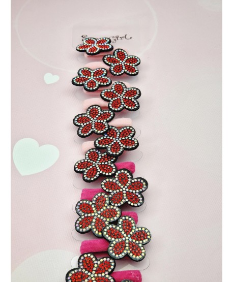 Gumeczki do włosów z błyszczącymi kwiatuszkami