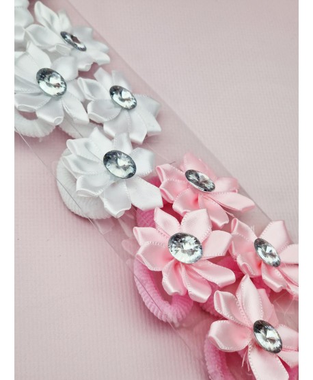 Gumeczki z białym lub różowym kwiatuszkiem