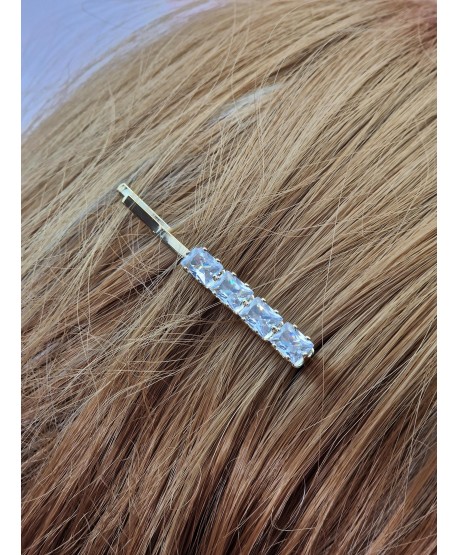 Wsuwka do włosów z dużymi kryształkami złota lub srebrna