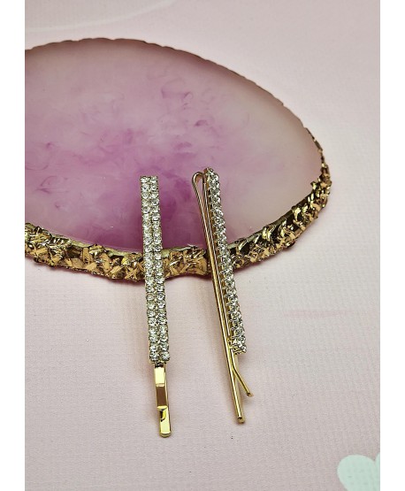 Wsuwka do włosów z dżetami- złota