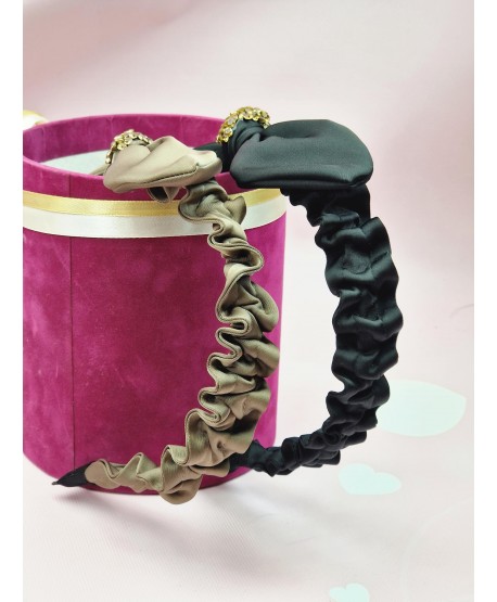 Opaska z  kokardką i cyrkoniami