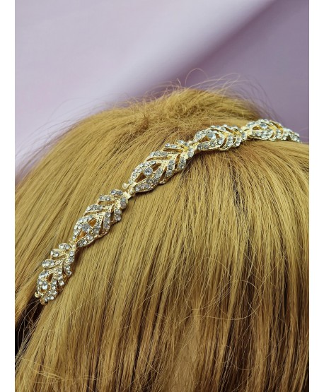 Opaska do włosów z dżetami- złota