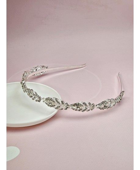 Opaska do włosów z dżetami- srebrna