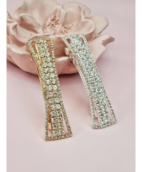 Ozdobne spinki do włosów automatyczne z cyrkoniami