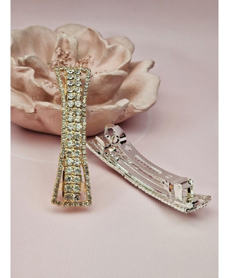 Ozdobne spinki do włosów automatyczne z cyrkoniami