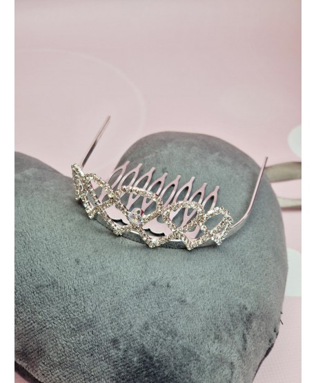 Ozdobny grzebień srebrny w formie diademu